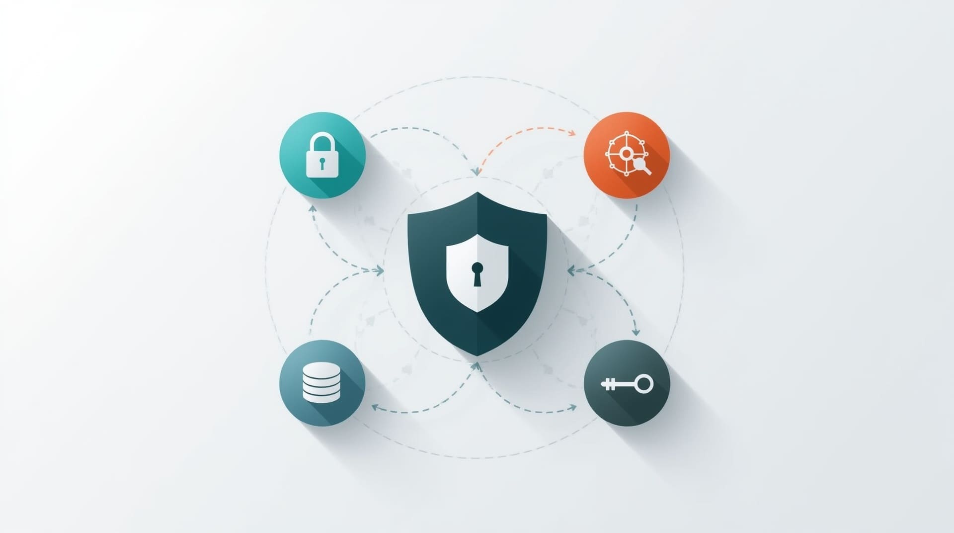 Infographic showing layered IT security protection concepts for business offboarding risk management