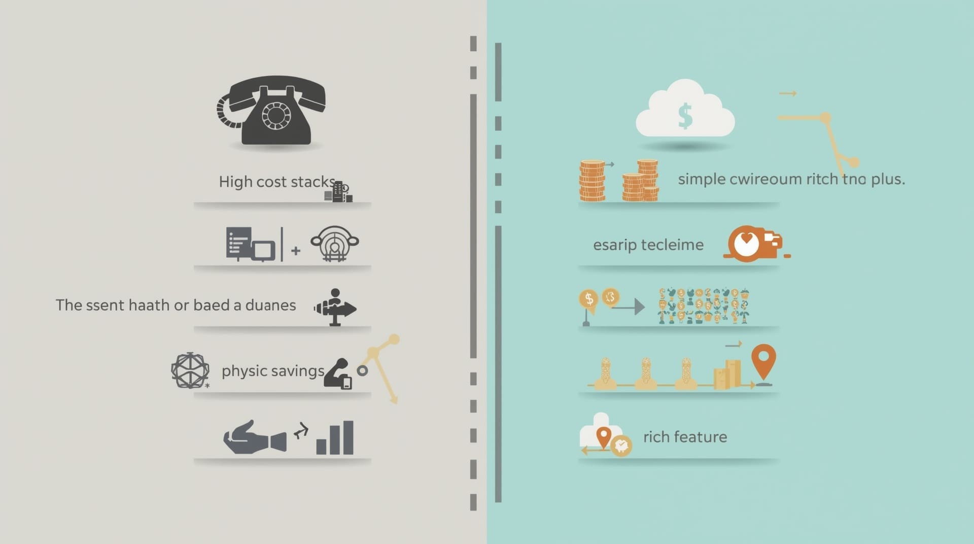 VoIP versus traditional phone system side by side comparison infographic for small business