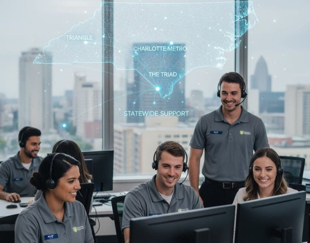 Local IT support team providing fast, reliable remote helpdesk and on-site support to businesses across the Triangle, Charlotte, and the Triad in North Carolina.